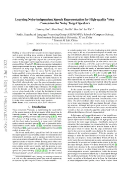 Learning Noise-independent Speech Representation for High-quality Voice
  Conversion for Noisy Target Speakers