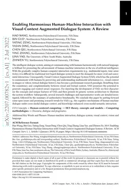 Enabling Harmonious Human-Machine Interaction with Visual-Context
  Augmented Dialogue System: A Review