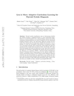 Less is More: Adaptive Curriculum Learning for Thyroid Nodule Diagnosis