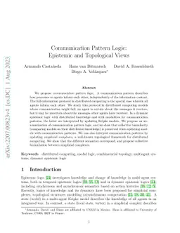 Communication Pattern Logic: Epistemic and Topological Views