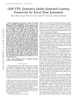 GOF-TTE: Generative Online Federated Learning Framework for Travel Time
  Estimation