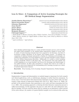 Less Is More: A Comparison of Active Learning Strategies for 3D Medical
  Image Segmentation