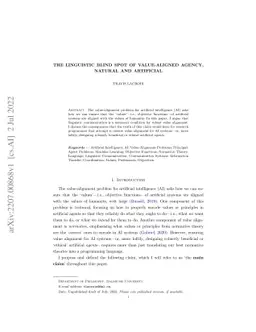 The Linguistic Blind Spot of Value-Aligned Agency, Natural and
  Artificial