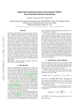 Improving Transformer-based Conversational ASR by Inter-Sentential
  Attention Mechanism