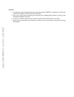 SKIPP'D: a SKy Images and Photovoltaic Power Generation Dataset for
  Short-term Solar Forecasting