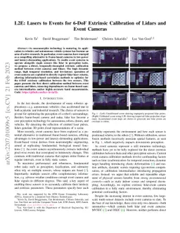 L2E: Lasers to Events for 6-DoF Extrinsic Calibration of Lidars and
  Event Cameras