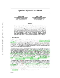 Symbolic Regression is NP-hard