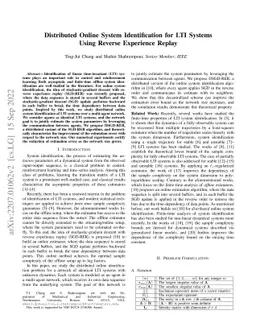 Distributed Online System Identification for LTI Systems Using Reverse
  Experience Replay