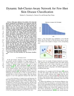 Dynamic Sub-Cluster-Aware Network for Few-Shot Skin Disease
  Classification