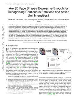 Are 3D Face Shapes Expressive Enough for Recognising Continuous Emotions
  and Action Unit Intensities?