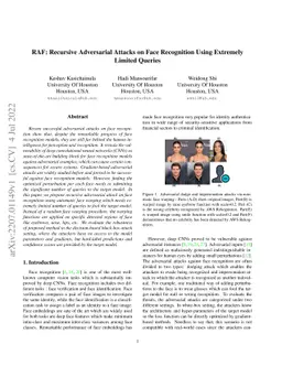 RAF: Recursive Adversarial Attacks on Face Recognition Using Extremely
  Limited Queries
