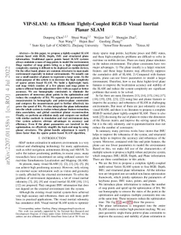 VIP-SLAM: An Efficient Tightly-Coupled RGB-D Visual Inertial Planar SLAM