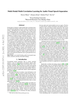 Multi-Modal Multi-Correlation Learning for Audio-Visual Speech
  Separation