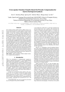 Cross-speaker Emotion Transfer Based On Prosody Compensation for
  End-to-End Speech Synthesis