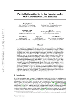 Pareto Optimization for Active Learning under Out-of-Distribution Data
  Scenarios