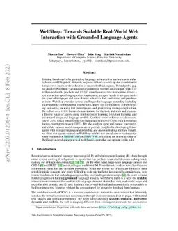 WebShop: Towards Scalable Real-World Web Interaction with Grounded
  Language Agents