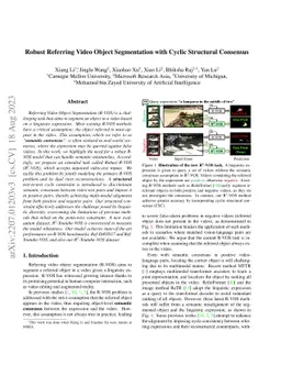 Towards Robust Referring Video Object Segmentation with Cyclic
  Relational Consensus