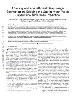 A Survey on Label-efficient Deep Image Segmentation: Bridging the Gap
  between Weak Supervision and Dense Prediction