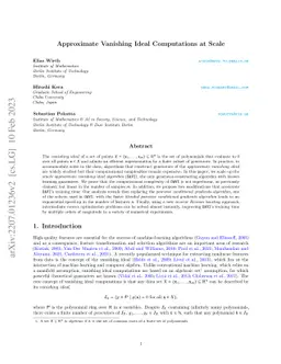 Approximate Vanishing Ideal Computations at Scale