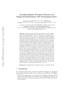 Learning Optimal Transport Between two Empirical Distributions with
  Normalizing Flows