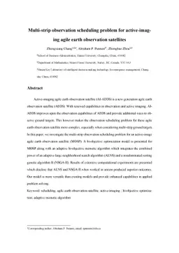 Multi-strip observation scheduling problem for ac-tive-imaging agile
  earth observation satellites