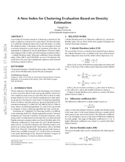 A New Index for Clustering Evaluation Based on Density Estimation