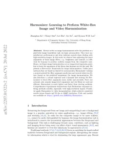 Harmonizer: Learning to Perform White-Box Image and Video Harmonization
