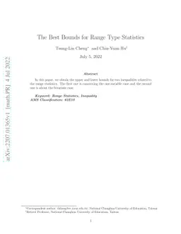 The Best Bounds for Range Type Statistics