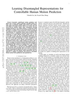Learning Disentangled Representations for Controllable Human Motion
  Prediction
