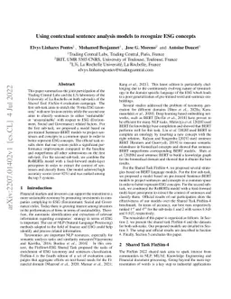 Using contextual sentence analysis models to recognize ESG concepts