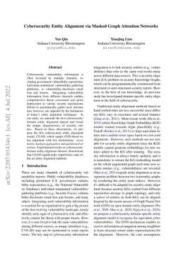 Cybersecurity Entity Alignment via Masked Graph Attention Networks