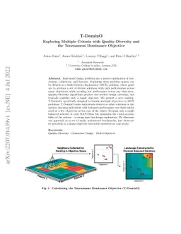 T-DominO: Exploring Multiple Criteria with Quality-Diversity and the
  Tournament Dominance Objective