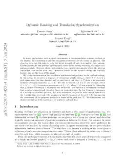 Dynamic Ranking and Translation Synchronization