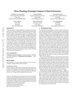 How Routing Strategies Impact Urban Emissions