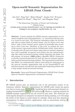 Open-world Semantic Segmentation for LIDAR Point Clouds