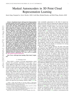 Masked Autoencoders in 3D Point Cloud Representation Learning