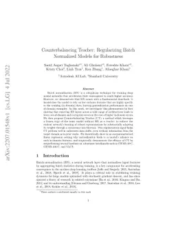 Counterbalancing Teacher: Regularizing Batch Normalized Models for
  Robustness