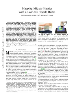 Mapping Mid-air Haptics with a Low-cost Tactile Robot