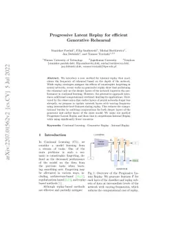 Progressive Latent Replay for efficient Generative Rehearsal