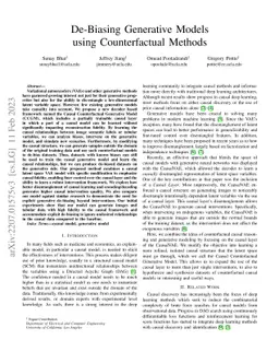 De-Biasing Generative Models using Counterfactual Methods