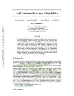 Goal-Conditioned Generators of Deep Policies