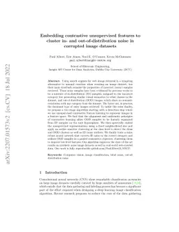 Embedding contrastive unsupervised features to cluster in- and
  out-of-distribution noise in corrupted image datasets