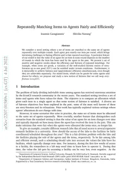 Repeatedly Matching Items to Agents Fairly and Efficiently