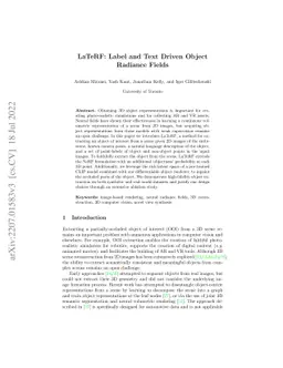 LaTeRF: Label and Text Driven Object Radiance Fields