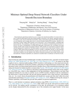 Minimax Optimal Deep Neural Network Classifiers Under Smooth Decision
  Boundary