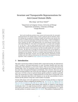 Invariant and Transportable Representations for Anti-Causal Domain
  Shifts