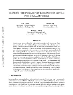 Breaking Feedback Loops in Recommender Systems with Causal Inference