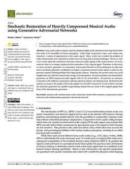 Stochastic Restoration of Heavily Compressed Musical Audio using
  Generative Adversarial Networks