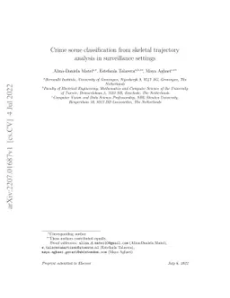 Crime scene classification from skeletal trajectory analysis in
  surveillance settings
