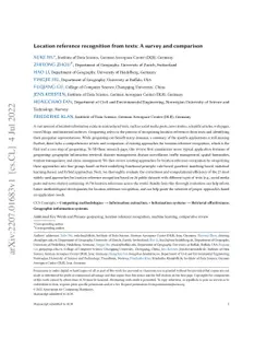 Location reference recognition from texts: A survey and comparison